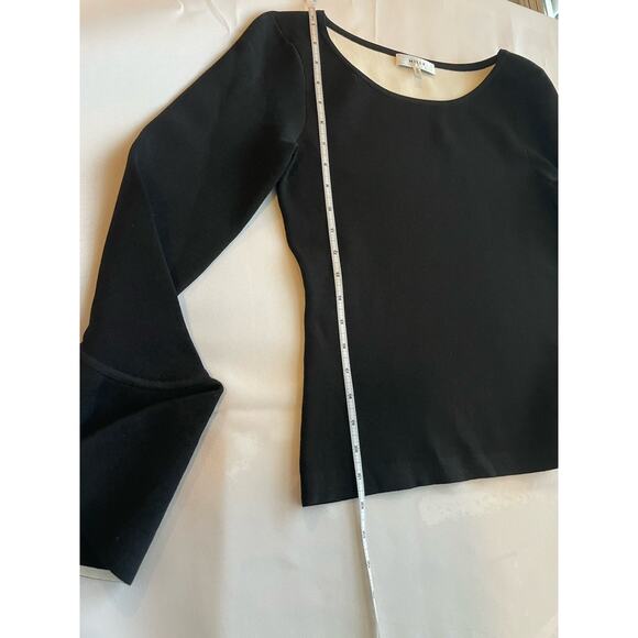 Anthropologie Milly NYC Black Knit Sweater Top Chic French Dramatic Sleeve Med - Picture 12 of 14